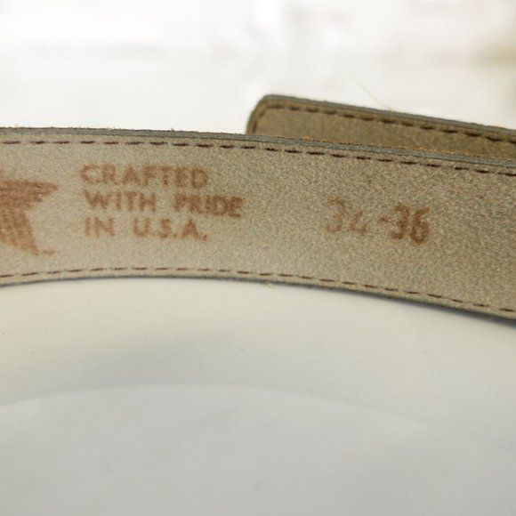 Vintage Belt Women 34‎ Medium Gray Genuine Leather Gold Buckle Dress Work Formal - Picture 5 of 9